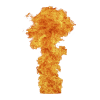 large, vibrant orange and yellow fire explosion with dynamic flames and smoke rising against transparent background, creating dramatic and intense visual effect png