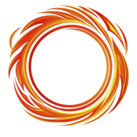 vibrante circular Projeto com rodopiando laranja e vermelho chamas cria dinâmico e enérgico visual. fogosa padronizar formulários desatado laço, simbolizando movimento e intensidade png
