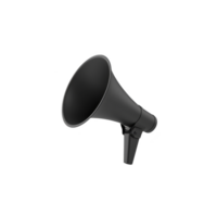 sleek black megaphone with modern design is shown against plain background, emphasizing its functionality for amplifying sound png