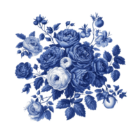 beautiful arrangement of blue and white roses and peonies creates elegant floral design, showcasing intricate details and harmonious blend of colors. composition exudes sense of tranquility png