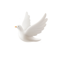 white dove with outstretched wings symbolizes peace and freedom, set against clear background. bird serene expression and graceful posture convey sense of tranquility and hope png