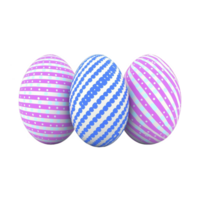 Colorful Easter eggs with vibrant patterns, including polka dots and stripes, are displayed against transparency background, evoking festive and cheerful atmosphere png
