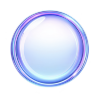 shiny, iridescent soap bubble with smooth, reflective surface and colorful gradient of blue and purple hues. bubble appears delicate and translucent against plain background png