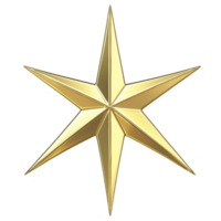 shiny, golden six pointed star with metallic finish, symbolizing elegance and prestige, stands out against plain background. star symmetrical design and reflective surface create sense of luxury png