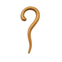 This features single piece of pasta shaped like question mark, isolated transparency background. pasta is golden brown, showcasing its texture and unique form.pasta shaped like question mark png