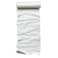 long, crumpled white paper roll is unfurled against plain background, showcasing its texture and imperfections. paper appears slightly torn at bottom, adding rustic charm png
