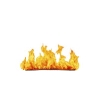 row of vibrant orange and yellow flames dances against transparent background, creating dynamic and intense visual effect. fire appears lively and energetic png