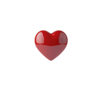 shiny red heart symbol stands out against plain background, representing love and affection. glossy surface reflects light, adding sense of depth and dimension to simple yet powerful icon png