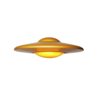glowing, orange UFO shaped object with smooth, metallic surface and central dome, floating against transparent background. design is sleek and futuristic, evoking curiosity png