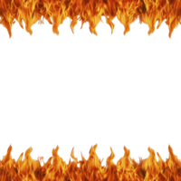 Fiery border with vibrant orange and yellow flames creating dynamic frame on transparency background, perfect for dramatic and intense designs png