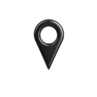sleek black location pin icon with glossy finish, symbolizing navigation and positioning. design is simple and modern, often used in digital maps and GPS applications png
