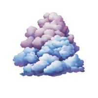 cluster of fluffy clouds in pastel shades of pink and blue creates dreamy and whimsical atmosphere. soft, cotton like texture adds sense of calm and serenity png
