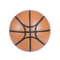 textured orange basketball with black lines is centered on transparency background, showcasing its classic design. ball surface is detailed, highlighting its grip and structure png