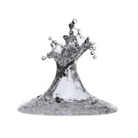 dynamic splash of clear water captured mid air, showcasing fluid motion and energy. transparent liquid forms intricate shapes and droplets, creating sense of movement and freshness png