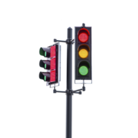 traffic light with red, yellow, and green signals stands against clear background, symbolizing control and regulation urban environments. lights are illuminated, indicating stop, caution, and go png