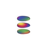 Three smooth, oval stones with vibrant rainbow gradient are stacked vertically against transparency background, creating calming and colorful visual png