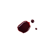 dark red liquid stain with glossy surface and irregular shape is isolated on transparency background, suggesting spill or splash. image captures texture and color vividly png