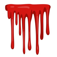 vibrant red dripping paint effect creates dramatic and artistic visual, resembling liquid or blood. glossy texture and flowing design add dynamic and bold element to image png