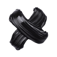 Bold, black brushstroke forms expressive X shape against transparent background, conveying sense of creativity and dynamic movement png