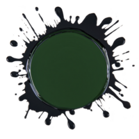 dark green circular splash with dynamic, irregular edges creates bold and artistic effect, resembling paint splatter or ink blot. design is striking and abstract png