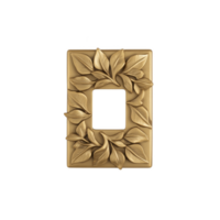 decorative gold switch plate with intricate leaf patterns adds elegance to any room. ornate design features detailed foliage, creating luxurious and artistic touch to interior decor png