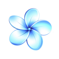 Vibrant blue flower with five petals, showcasing glossy and smooth texture, isolated on transparency background. design is simple yet elegant, perfect for decorative purposes png