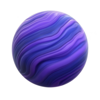 vibrante, abstrato 3d esfera com rodopiando roxa e azul padrões, semelhante a planeta ou mármore, conjunto contra transparência fundo. Projeto é suave e lustroso, evocando sentido do mistério png