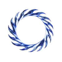 circular Projeto com azul e branco chama gostar padrões cria dinâmico e enérgico visual. rodopiando formas sugerir movimento e intensidade, evocando sentido do poder e fluidez png