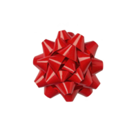 Shiny red gift bow with glossy finish, perfect for adding festive touch to presents. bow intricate loops create sense of elegance and celebration png