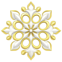 Decorative, symmetrical design featuring gold and white elements with floral motif, creating elegant and intricate pattern png