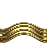 Shiny, golden wave pattern with reflective surface creates elegant and luxurious design against transparency background. smooth curves and metallic finish add sense of sophistication png