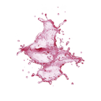 Splash of pink liquid captured mid air against transparency background, showcasing dynamic movement and fluidity. vibrant color and intricate shapes create sense of energy and motion png
