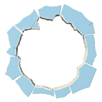 circular padronizar do quebrado azul azulejos formulários anel, criando dinâmico e abstrato Projeto. irregular arestas e variando formas do azulejos adicionar textura e interesse para composição png
