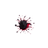 Vibrant splash of red and black paint creates abstract, dynamic pattern against plain background, evoking sense of energy and creativity png