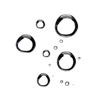 Transparent bubbles of various sizes float against clear background, creating light and airy feel. bubbles are glossy and reflective, adding sense of movement and playfulness png