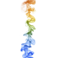 colorida fumaça arte com rodopiando padrões dentro tons do laranja, amarelo, verde, e azul, criando hipnotizante vertical fluxo. vibrante cores mistura perfeitamente, formando abstrato e dinâmico visual png