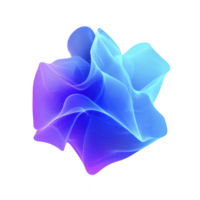 Vibrant, abstract 3D wave pattern in shades of blue and purple creates dynamic and fluid visual effect. smooth, flowing lines and gradient colors evoke sense of movement and energy png