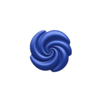 Swirling blue abstract shape resembling spiral or vortex, set against plain background, creates sense of motion and depth. design is smooth and glossy, evoking modern and dynamic feel png