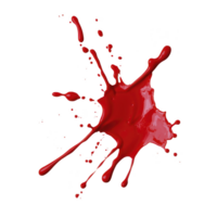 Vibrant red paint splash with dynamic splatter patterns on transparent background, conveying energy and creativity png