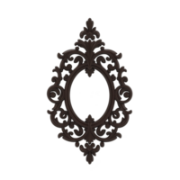 Ornate, vintage style oval frame with intricate floral and scrollwork details, perfect for adding touch of elegance to any decor. dark color enhances its classic appeal png