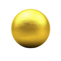 Shiny golden sphere with smooth, reflective surface, isolated on transparency background, exudes elegance and simplicity png