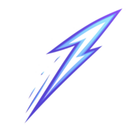 Dynamic blue and purple lightning bolt design with sharp edges and gradient effect, symbolizing energy and speed. background is transparent, enhancing its versatility png