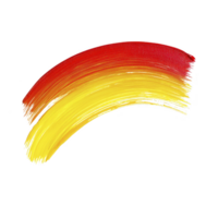 Vibrant brushstroke of red and yellow paint creates dynamic arc on transparency background, showcasing artistic expression and creativity png