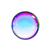 Vibrant, iridescent soap bubble with smooth, reflective surface displays spectrum of colors against transparency background. bubble delicate and translucent nature evokes sense of wonder png