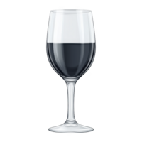 clear wine glass filled with dark red wine stands elegantly against plain background, showcasing its smooth curves and reflective surface png