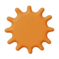 abstract orange shape resembling sun with rounded spikes, isolated on transparency background, evokes playful and creative vibe png