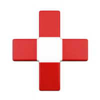 red and white cross symbol, resembling medical or emergency sign, stands out against plain background. design is simple and bold, conveying sense of urgency and care png