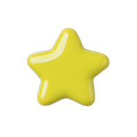 shiny yellow star shaped object with glossy finish, isolated on transparency background, evokes sense of playfulness and creativity png