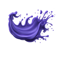 dynamic splash of vibrant purple paint creates energetic and artistic visual. fluid motion and vivid color make it perfect for creative and abstract designs png