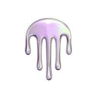 shiny, iridescent liquid droplet with glossy surface and smooth, flowing drips creates mesmerizing effect. colors shift between purple and green, adding futuristic touch png